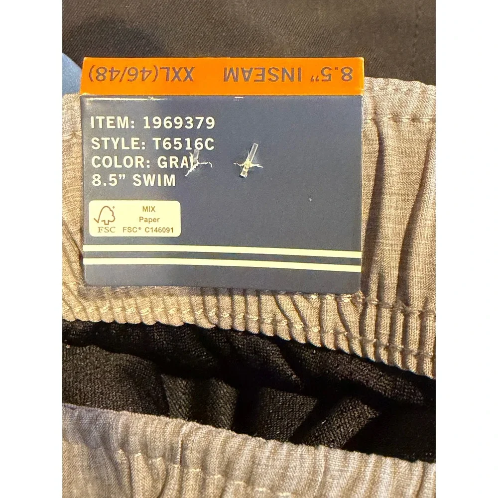 NWT Nautica Mens Swim Trunks XXL Gray Blue Colorblock Summer Beachwear Surf